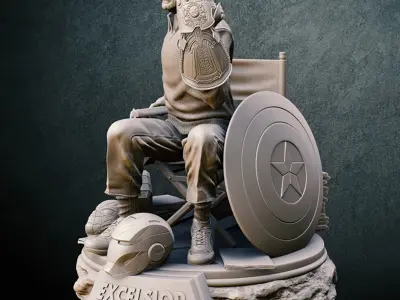 Stan Lee Tribute Statues 3D Model Ready to Print STL 3D print model