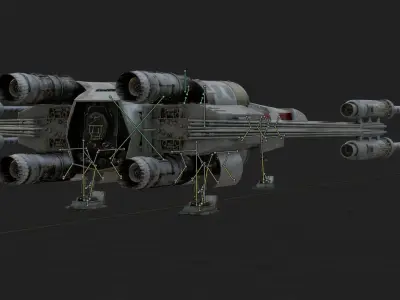 X Wing Starfighter 3D Model Star Wars PBR Blender FBX OBJ Low-poly 3D model