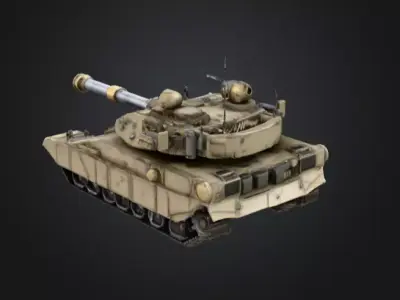 Steampunk M1 Abrams Tank Low-poly 3D model