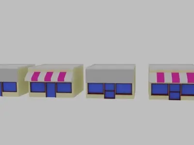 Cartoon Shop Pack Low-poly 3D model