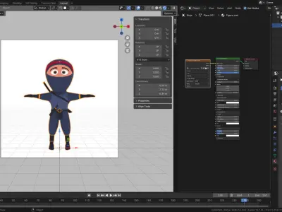 Ninja Cartoon Warrior Character Low-poly 3D model