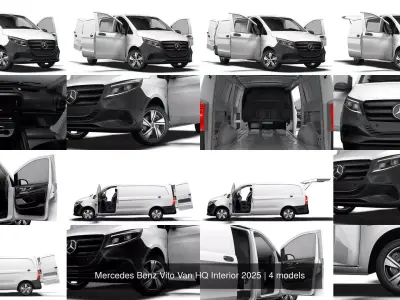 Mercedes Benz Vito Van HQ Interior 2025 3D Model Collection