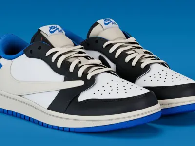 Fragment x Air Jordan Military Blue Low-poly 3D model