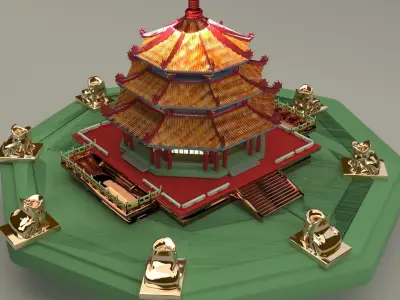 Chinese ancient tower 3D model
