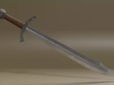 Falchion sword v1 Free low-poly 3D model