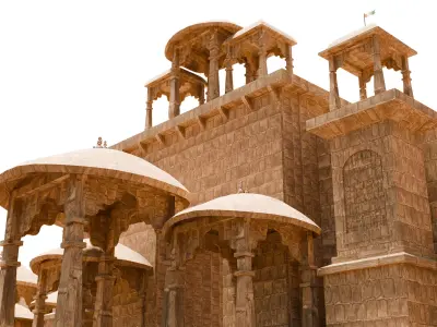 Indian rajasthani gate 3D model