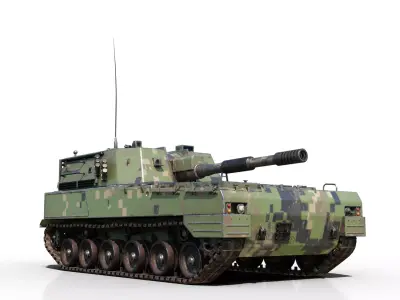 PBR PLA PLZ-07 Self-propelled howitzer  Low-poly 3D model