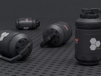 Grenade Game Ready Low-poly 3D model