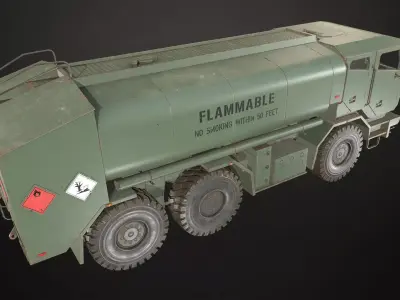 Military Truck V2 - Tanker Low-poly 3D model