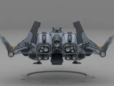 Anca Lowpoly Animated Gunship Low-poly 3D model