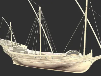 chebec algerian war fishing ship 3D model