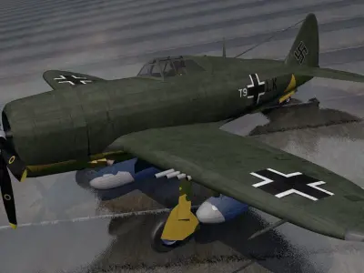 Republic P-47C Thunderbolt - Razorback 3D model