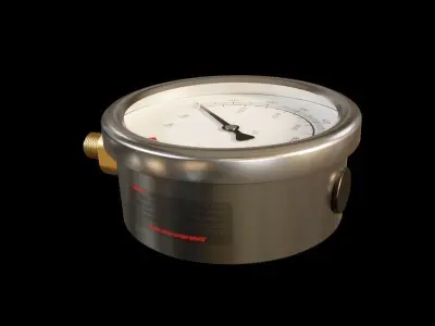 10000 PSI Pressure Gauge 3D model