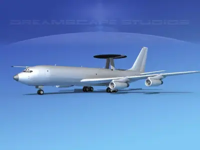 Boeing E-3B Sentry AEW Bare Metal 3D model