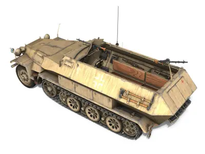 SD KFZ 251 1 Ausf B - Hanomag Halftruck DAK 3D model