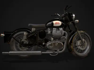 Royal Enfield Classic Battle Green 2016 3D model Low-poly 3D model