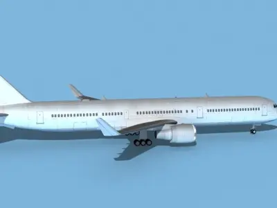 Boeing 767-400 Unmarked 2 3D model
