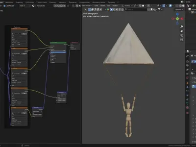 Da Vinci Inventions - Parachute Low-poly 3D model