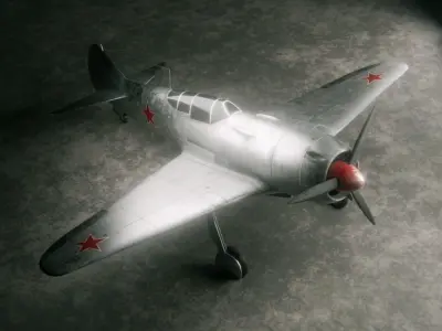 LA-7 Soviet Fighter Plane  3D model