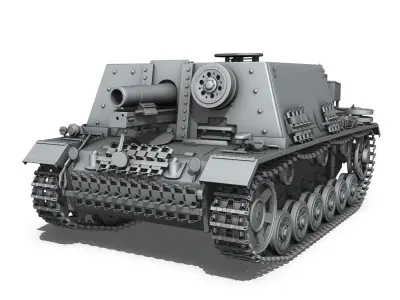 Self-propelled heavy Infantry Gun 15cm StuIG 33B  3D model