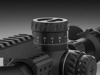 Tangent Theta 5-25x56mm and Spuhr SP-4001C Mount Low-poly 3D model