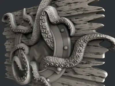 3d STL models for CNC router octopus 3D model