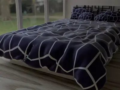 Modern Designer Bed Free 3D model