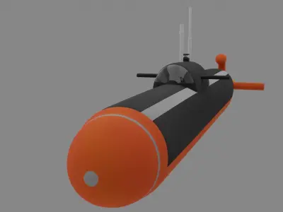 Submarine orange 3D model