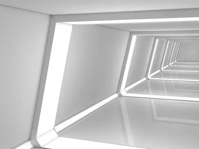 Empty Sci Fi Hallway 3D model