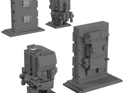 Lego Brickheadz - 41498 Boba Fett and Han Solo in Carbonite 3D model