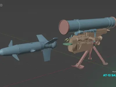 AT-13 Saxhorn-2 Rocket Launcher 3D model
