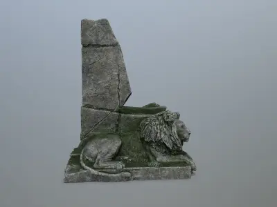 Lion Throne Low-poly 3D model