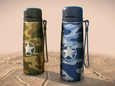 Military Water Bottles 3D model