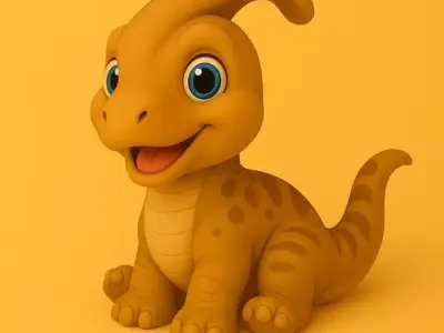 Cute Baby Parasaurolophus STL 3D Print Dinosaur 3D print model