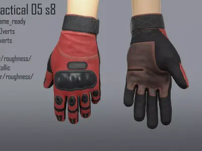 FPS hand glove tactical 05 s8 Low-poly 3D model