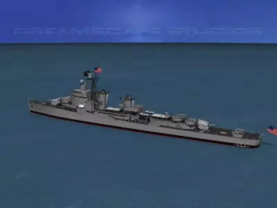 Gearing Class Destroyer DDR-874 USS Duncan 3D model