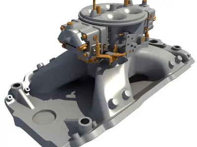 Holley Carburetor Intake Manifold 3D model