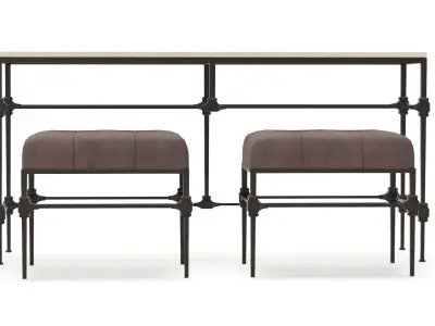 Grayson Bench and Table by Bernhardt Free 3D model