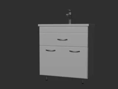 Bathroom cabinet Free low-poly 3D model