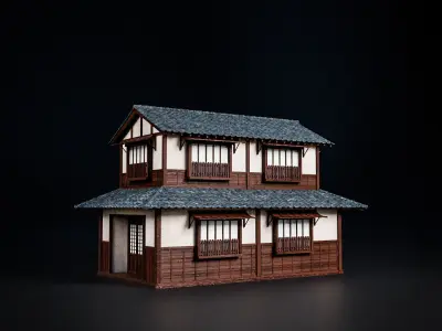 JAPAN TRADITIONAL BUILDING 004 Low-poly 3D model