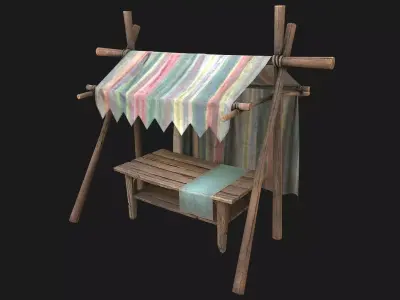 Fair Trade Stall Low-poly 3D model