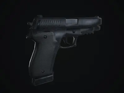 Sig Sauer P226 Low-poly 3D Model pistol Low-poly 3D model