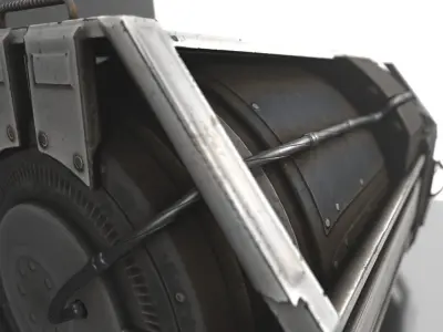 Futuristic Emergency Backup Generator  Low-poly 3D model