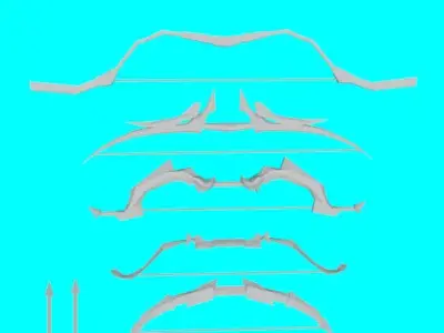  Collection low poly bows for coloring separate UV Free low-poly 3D model