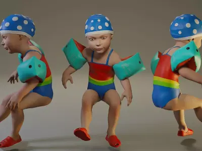 SwwimmingPool Child Female ACC0203007 Low-poly 3D model