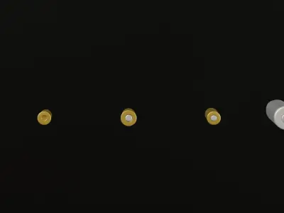 5 Bullet Collection silver 3D model