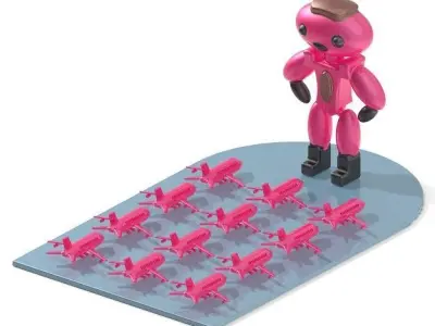 Stylish Robot Aeroplane 3D model