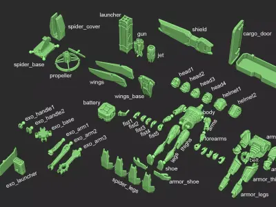 Soldier Pack Action Figure 3D print model purchase