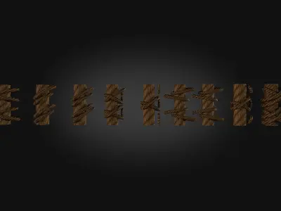 Low-Poly Stitches Brush Pack Low-poly 3D model