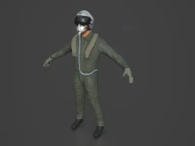 Pilot man in suit 3D model